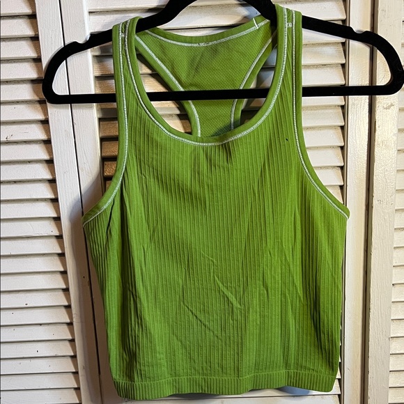 Lululemon Ebb To Street Racerback Crop Tank Size 10 Flawed Green - Picture 1 of 7